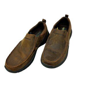 Skechers Mens Size 9.5 Brown Relaxed Fit Air Cooled Memory Foam Slip-On Shoes